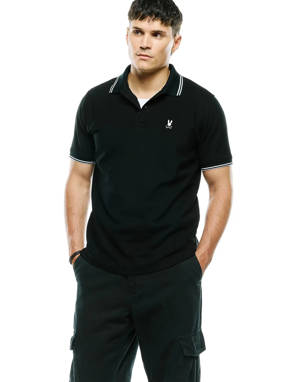 Psycho Bunny Stan Pima Piqué Polo Black