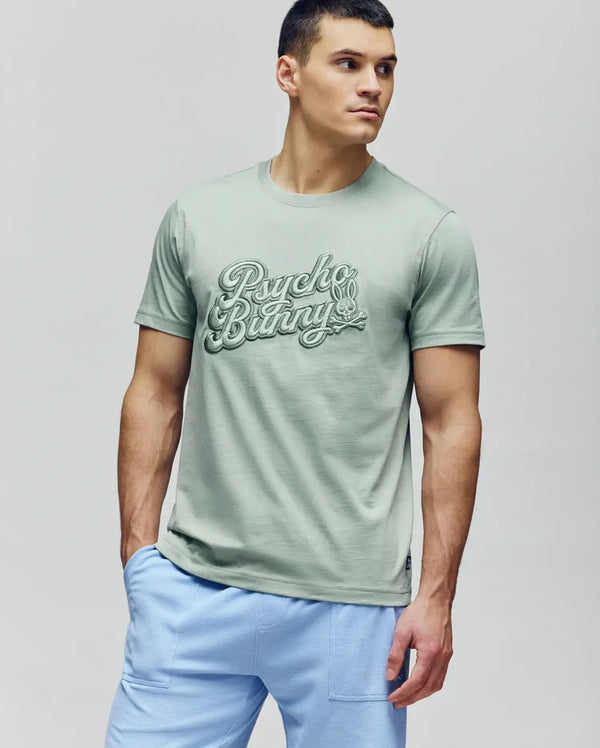 Psycho Bunny Men's Elias Graphic Tee - Iceberg Green