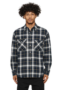 Purple brand (navy plaid flannel shirt)