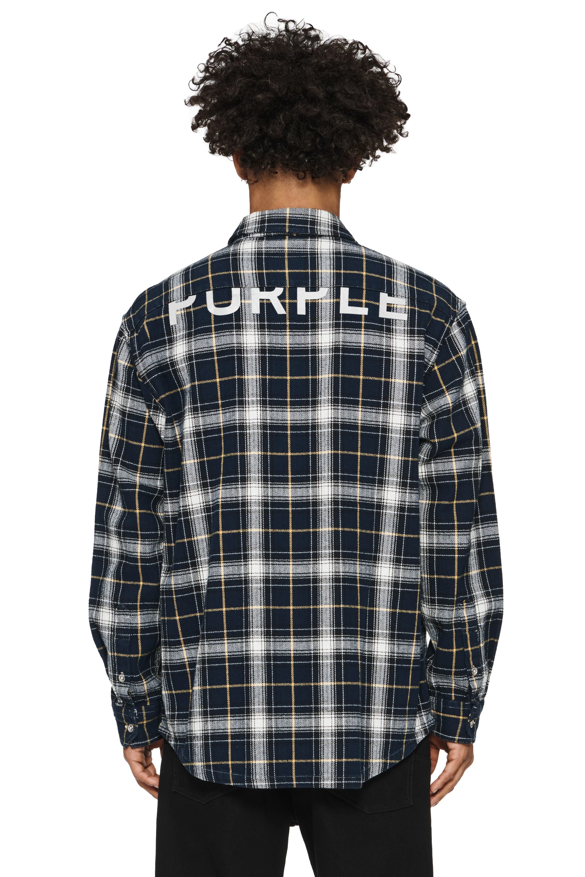 Purple brand (navy plaid flannel shirt)