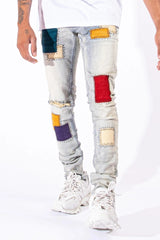 Serenede New World Earth Patchwork Jeans Multi Color