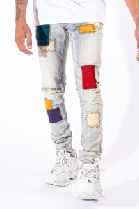 Serenede New World Earth Patchwork Jeans Multi Color