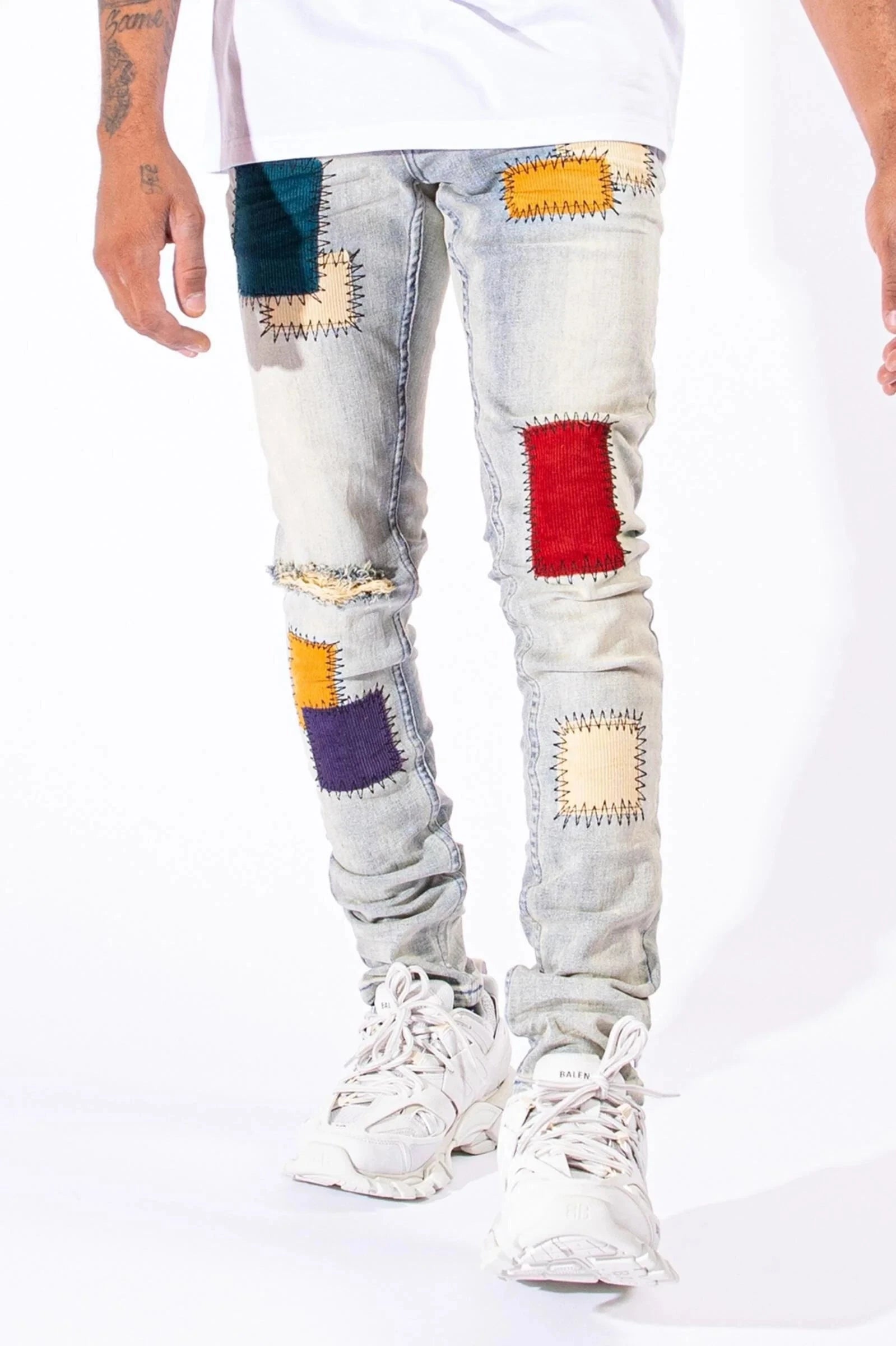 Serenede New World Earth Patchwork Jeans Multi Color