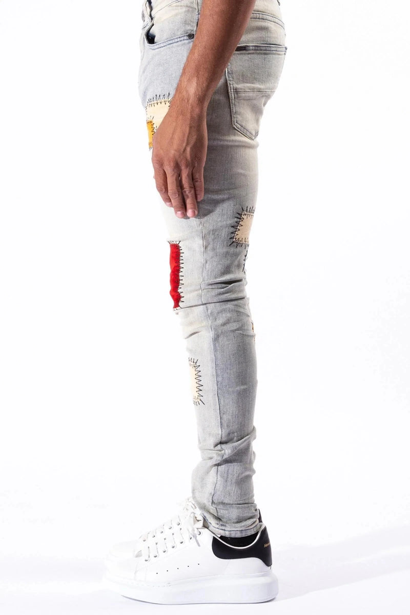 Serenede New World Earth Patchwork Jeans – Multi-Color