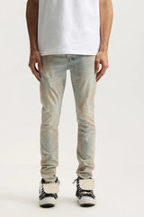 Purple Brand Skinny Pink Mud Distressed Jeans Lt Indigo