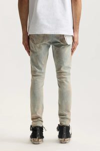 Purple Brand Skinny Pink Mud Distressed Jeans Lt Indigo