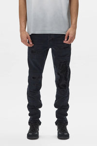 Purple Brand Skinny Beaded Repair Jeans Black