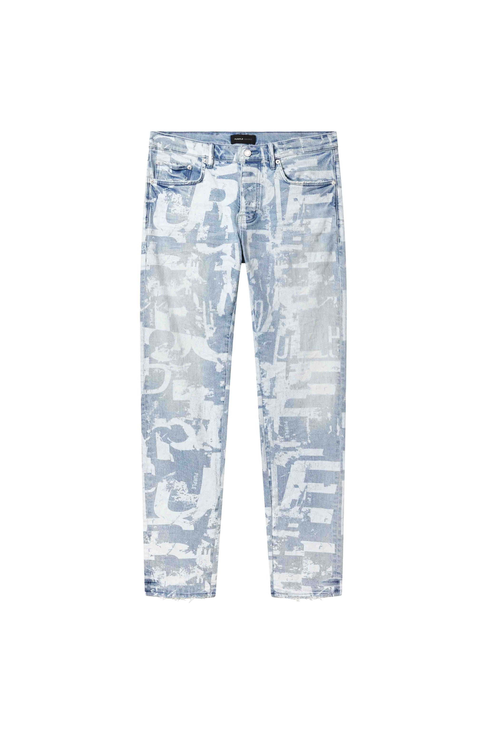 Purple Brand Skinny Grunge Print Jeans light Indigo