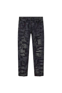 Purple Brand Skinny Grunge Print Jeans Black