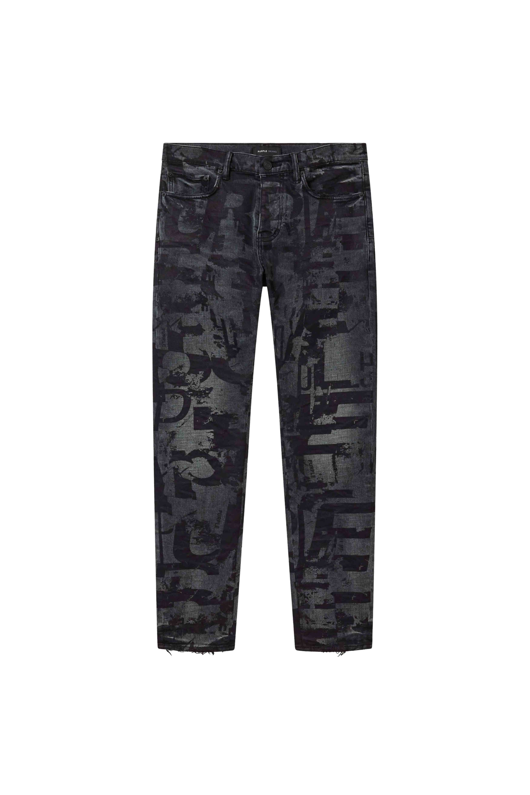 Purple Brand Skinny Grunge Print Jeans Black