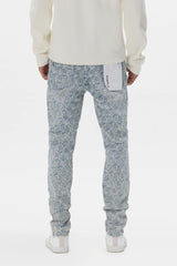 Purple Brand Skinny Jacquard Monogram Jeans Light Indigo