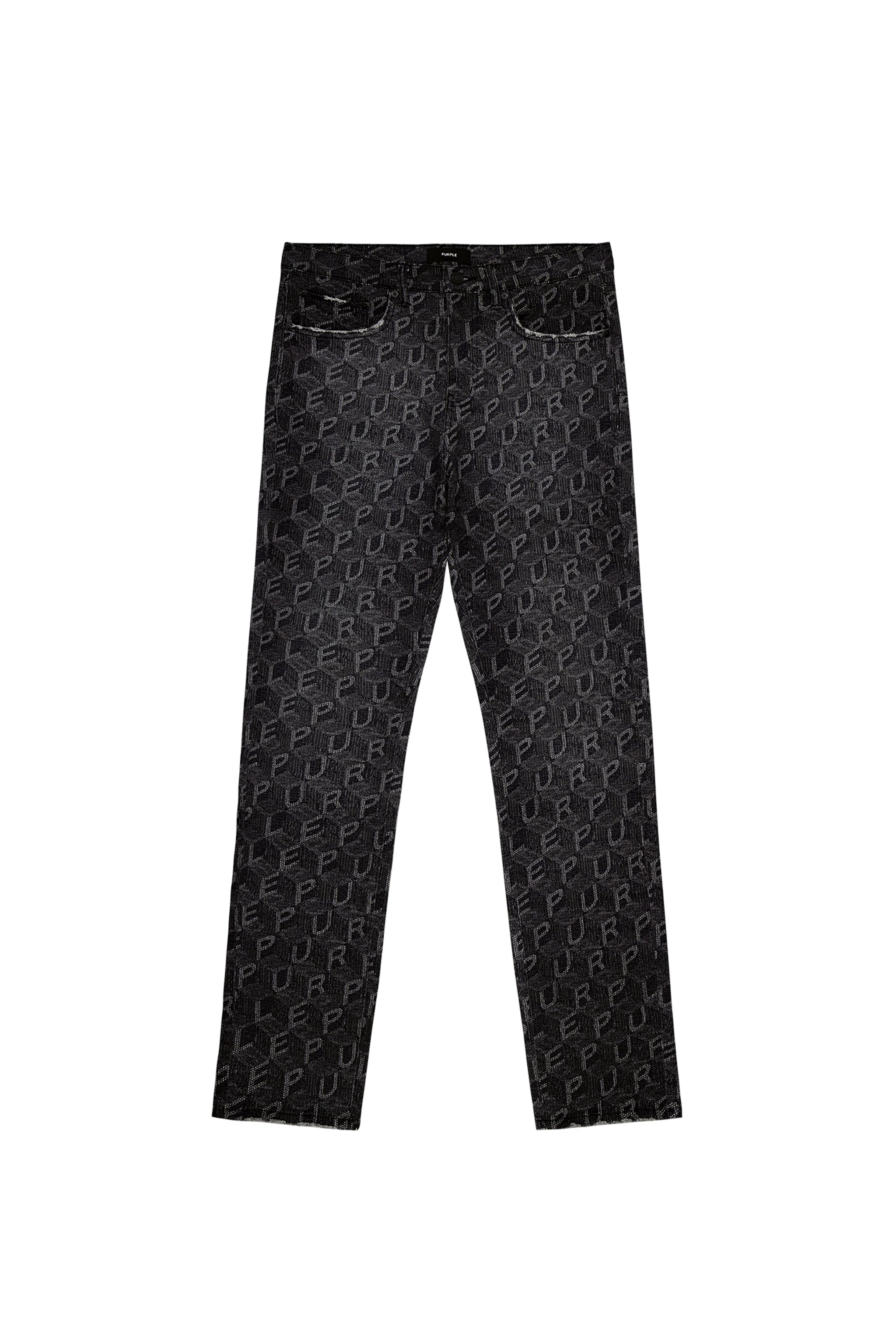 Purple Brand Skinny Printed Monogram Jeans Black