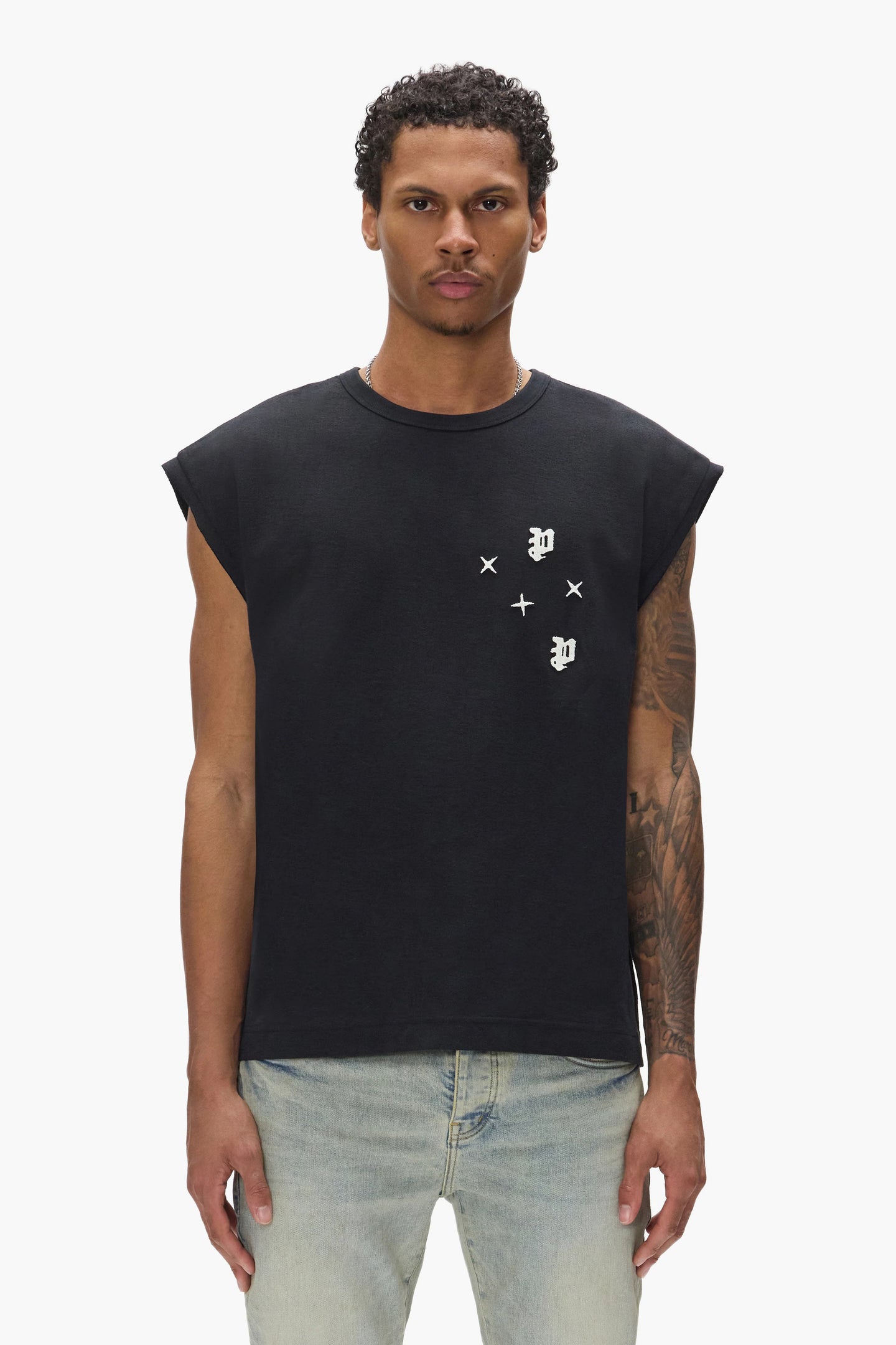 Purple Brand Star Monogram Sleeveless Tee Black