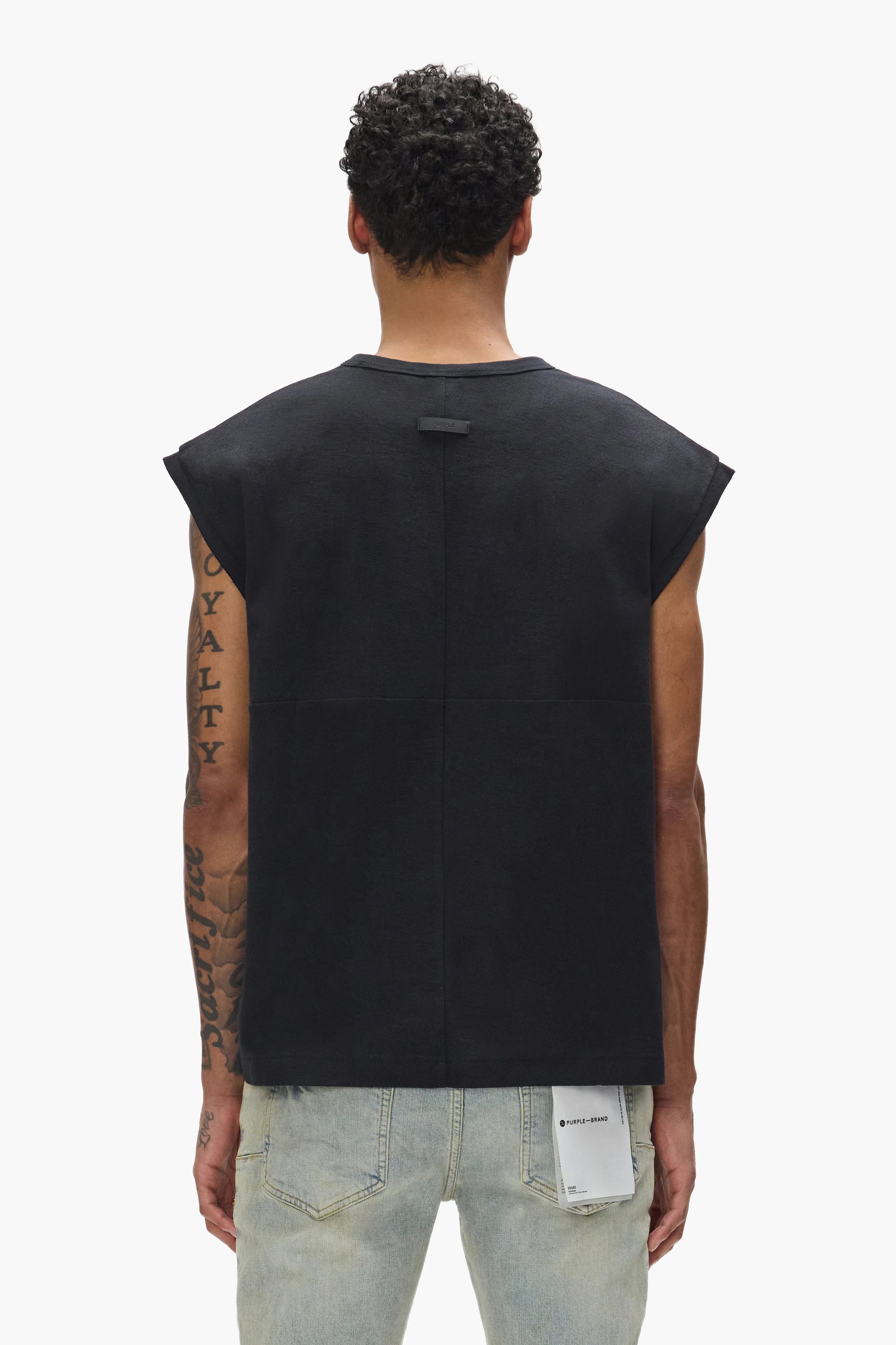 Purple Brand Star Monogram Sleeveless Tee Black