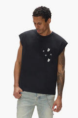Purple Brand Star Monogram Sleeveless Tee Black
