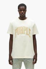 Purple Brand Stitched Stars Tee White