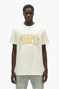 Purple Brand Stitched Stars Tee White
