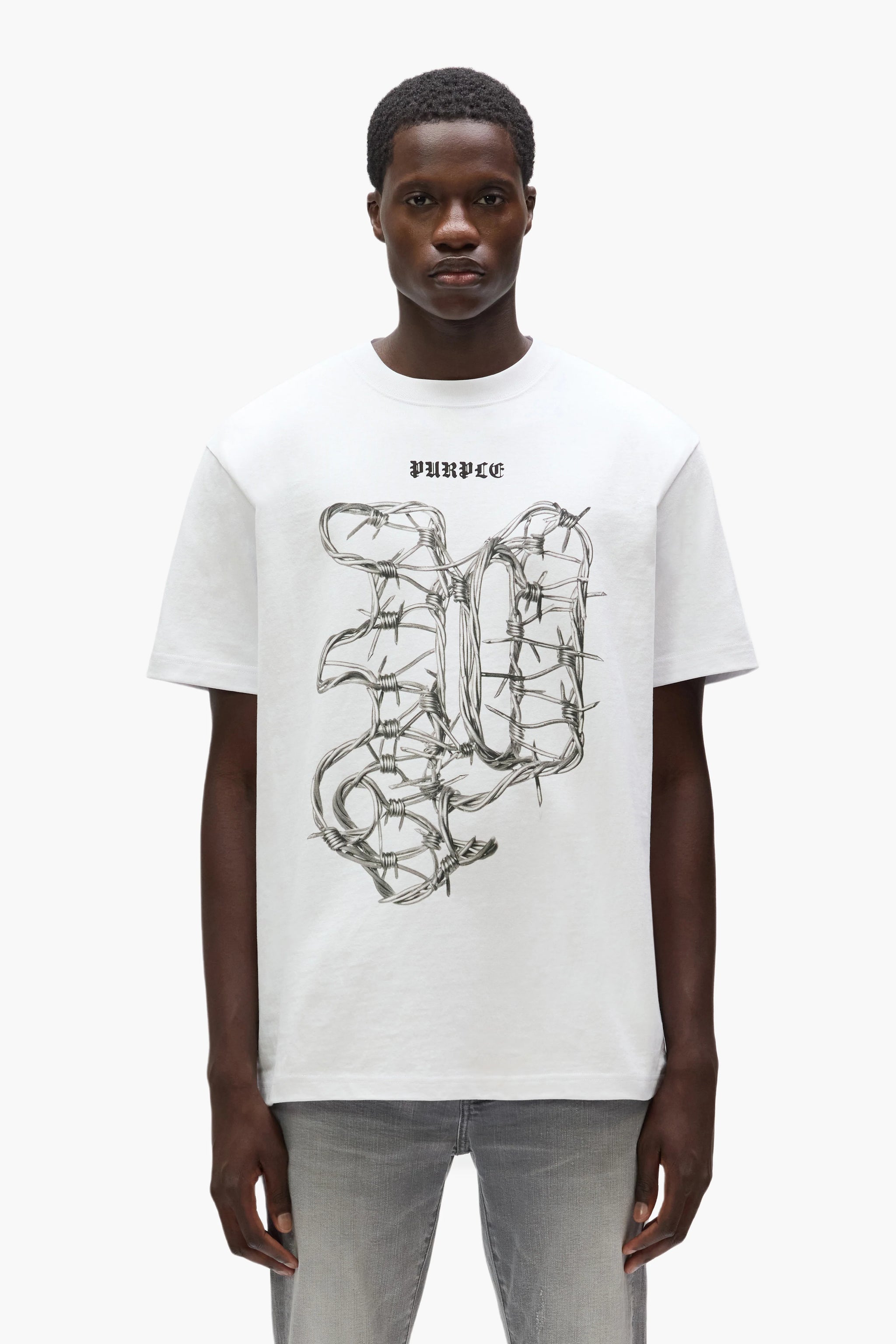 Purple Brand Barbed Tee White