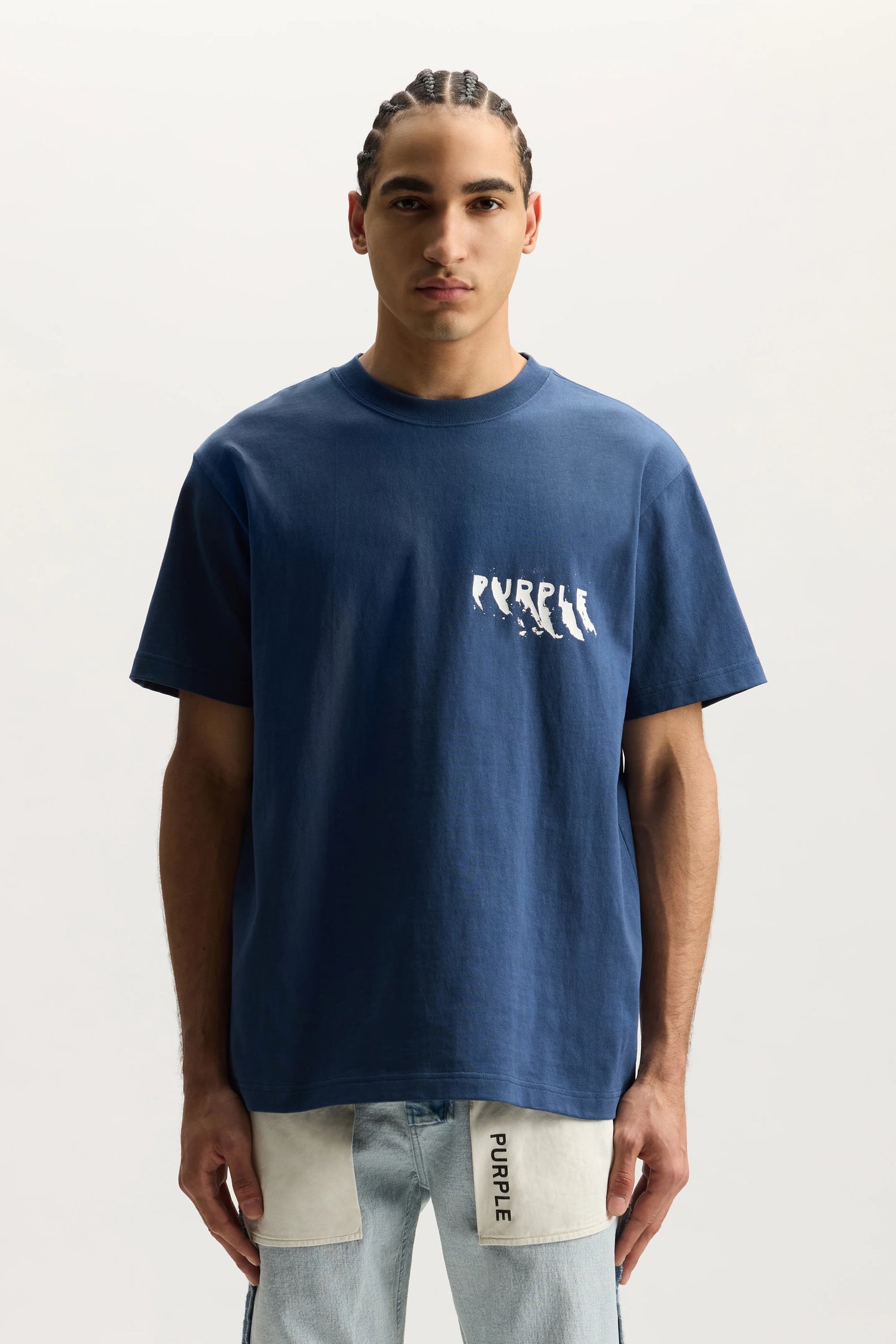 Purple Brand Painted Wordmark Tee Blue