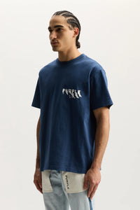 Purple Brand Painted Wordmark Tee Blue