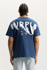 Purple Brand Painted Wordmark Tee Blue
