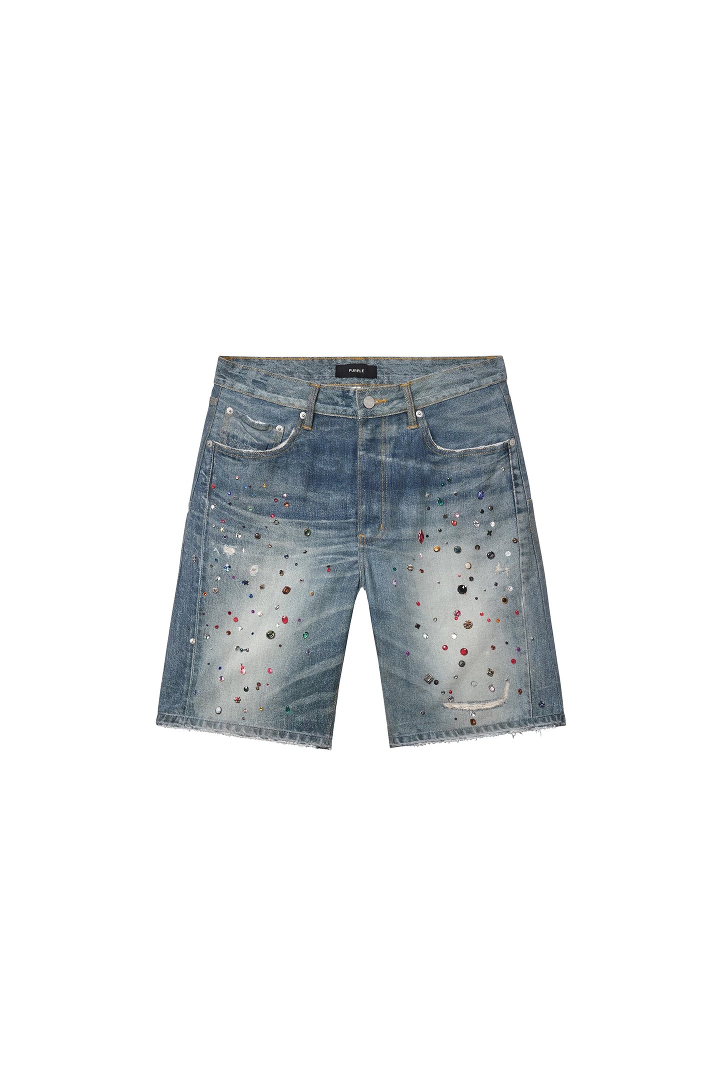 Purple Brand Cyanine Jewel Shorts Light Indigo