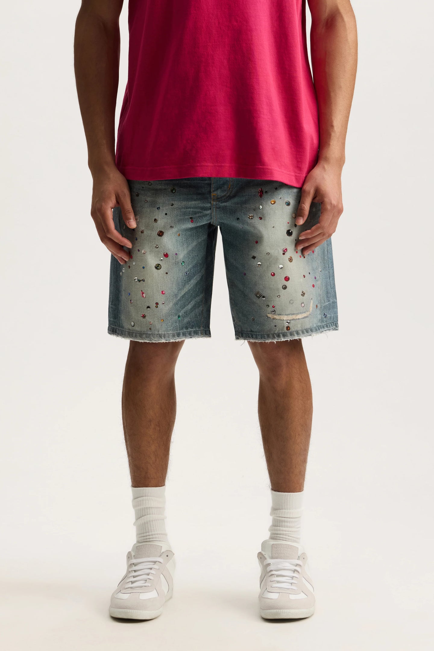Purple Brand Cyanine Jewel Shorts Light Indigo