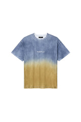 Purple Brand Wordmark Fade Tee Blue Yellow