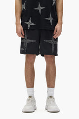 Purple brand Holographic round shorts black