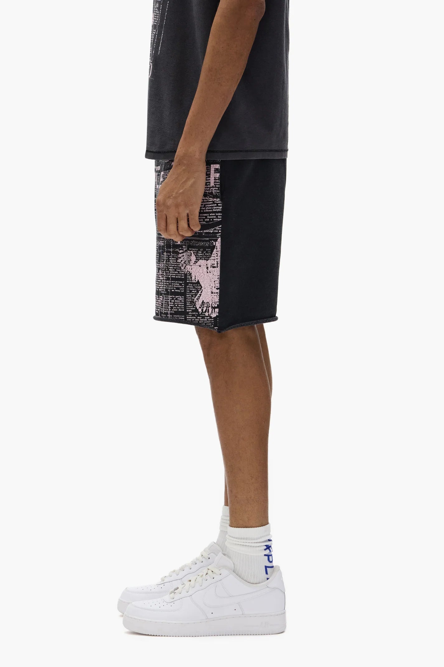Purple brand Good news fleece shorts black