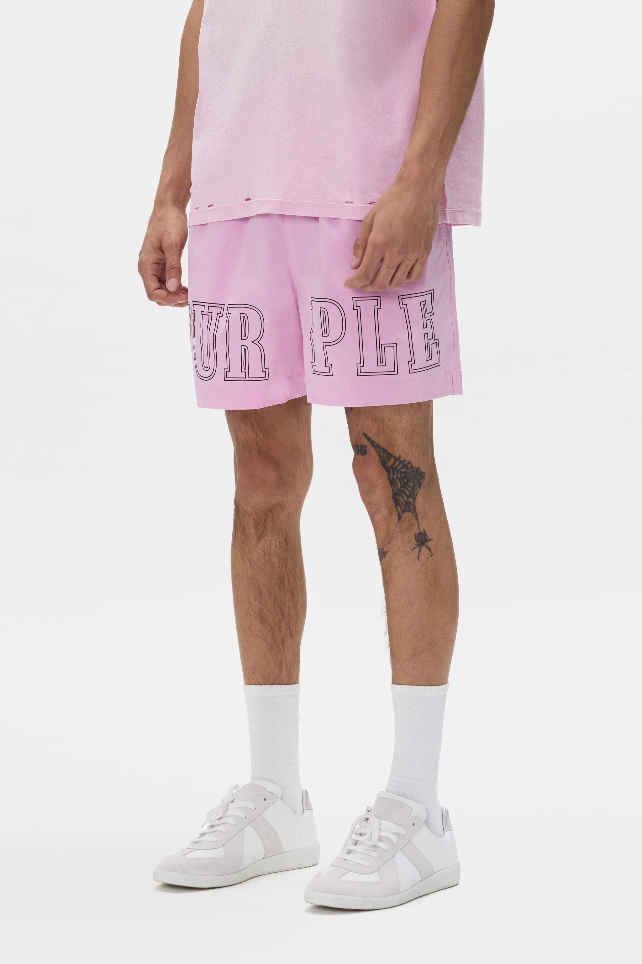 Purple Brand Men's Slab Word Mark Short Set Pink
