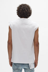 Purple Brand Crystal Sleeveless Tee White