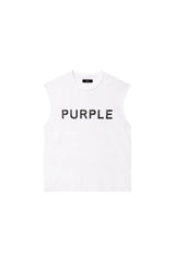 Purple Brand Crystal Sleeveless Tee White