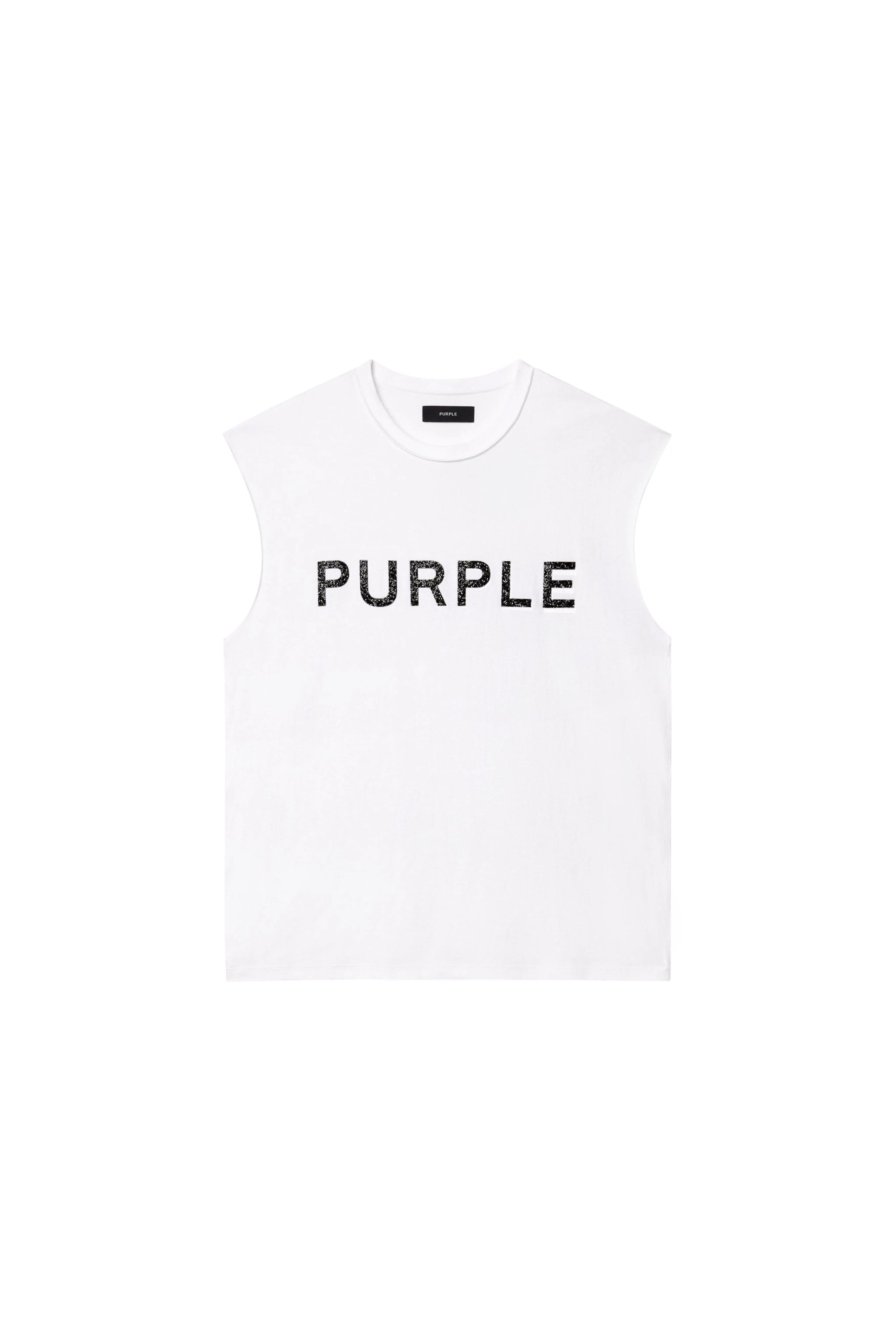 Purple Brand Crystal Sleeveless Tee White