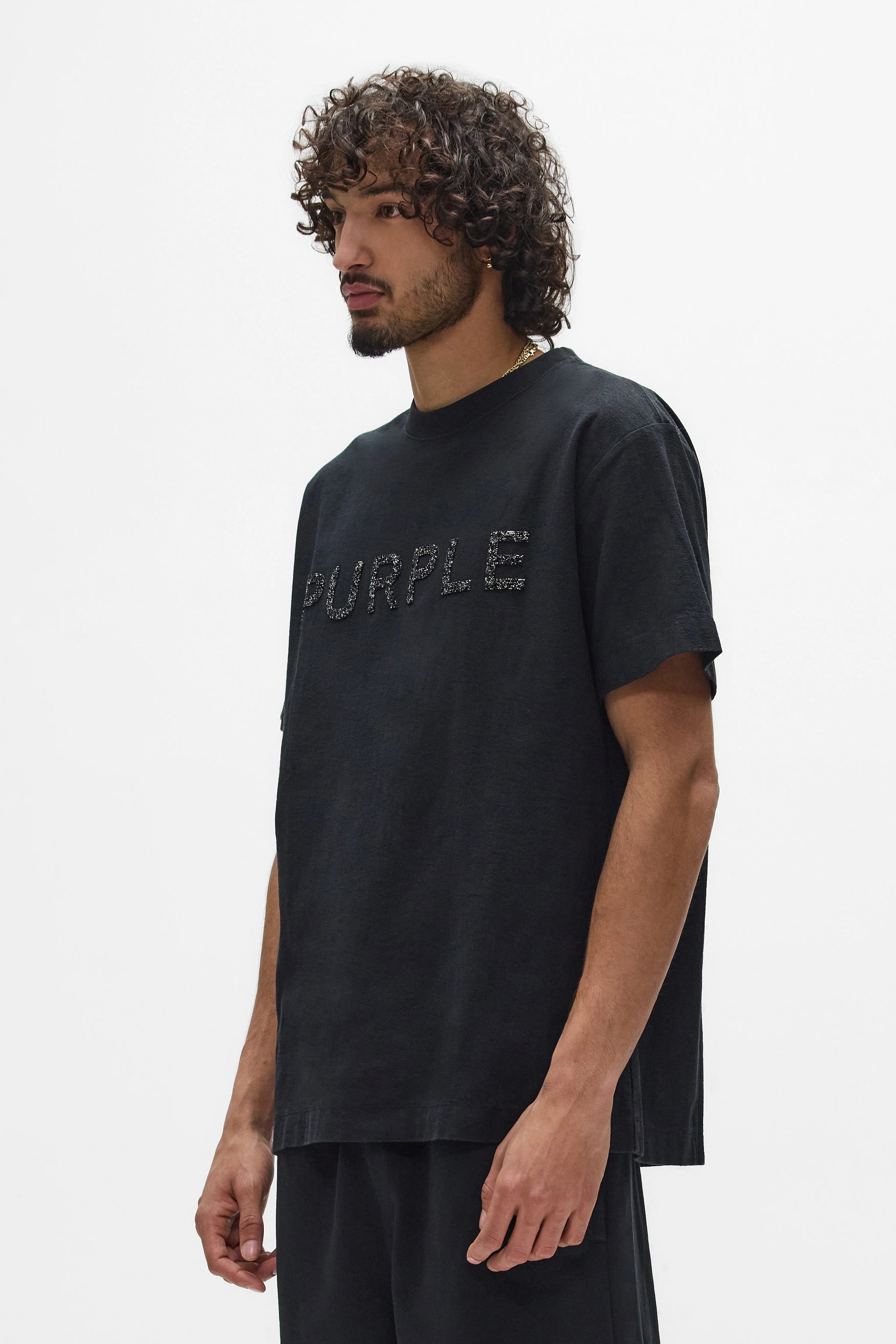 Purple Brand Crystal Tee Black