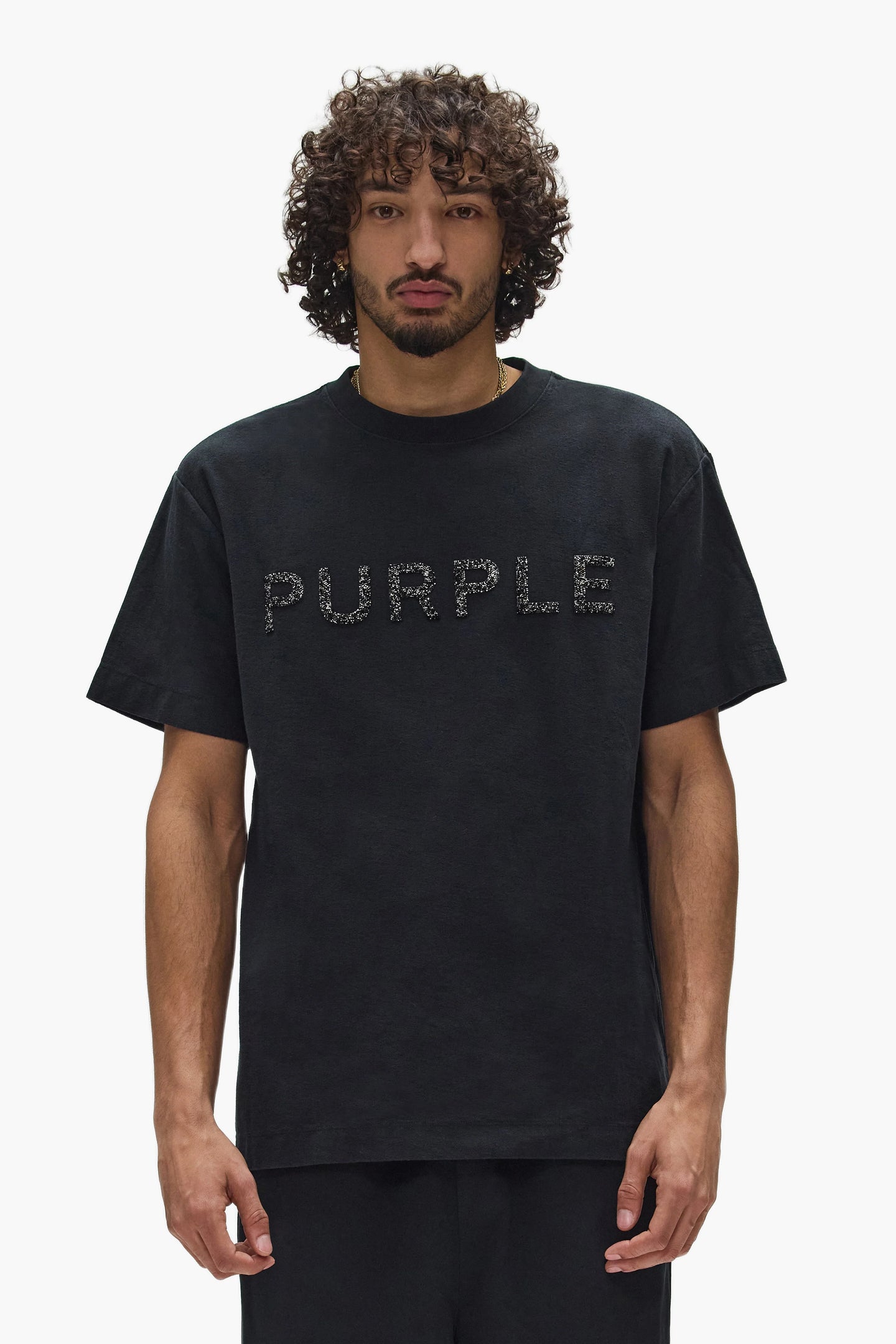 Purple Brand Men's Crystal Short Set Black
