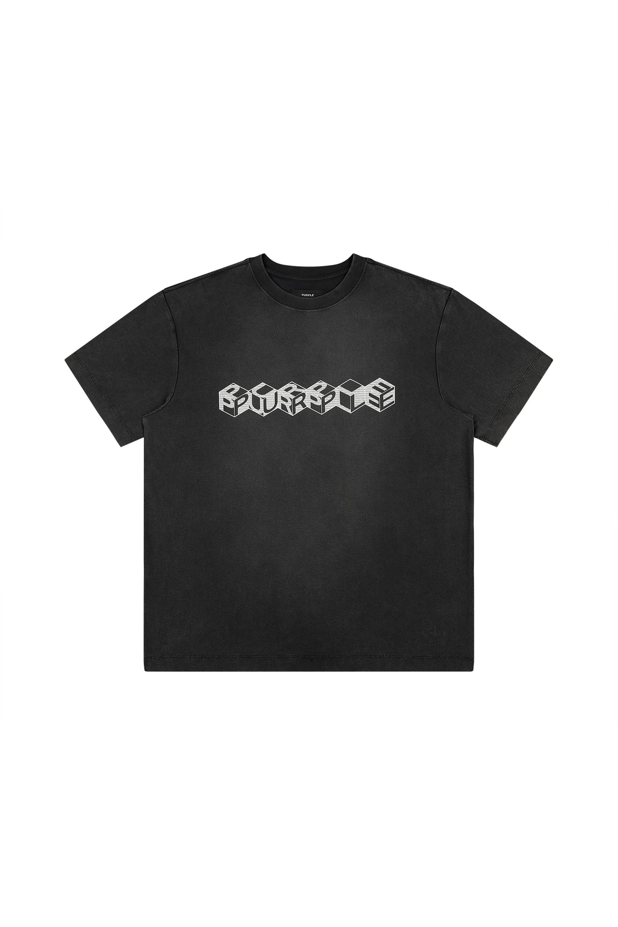 Purple Brand Cube Wordmark Tee Black