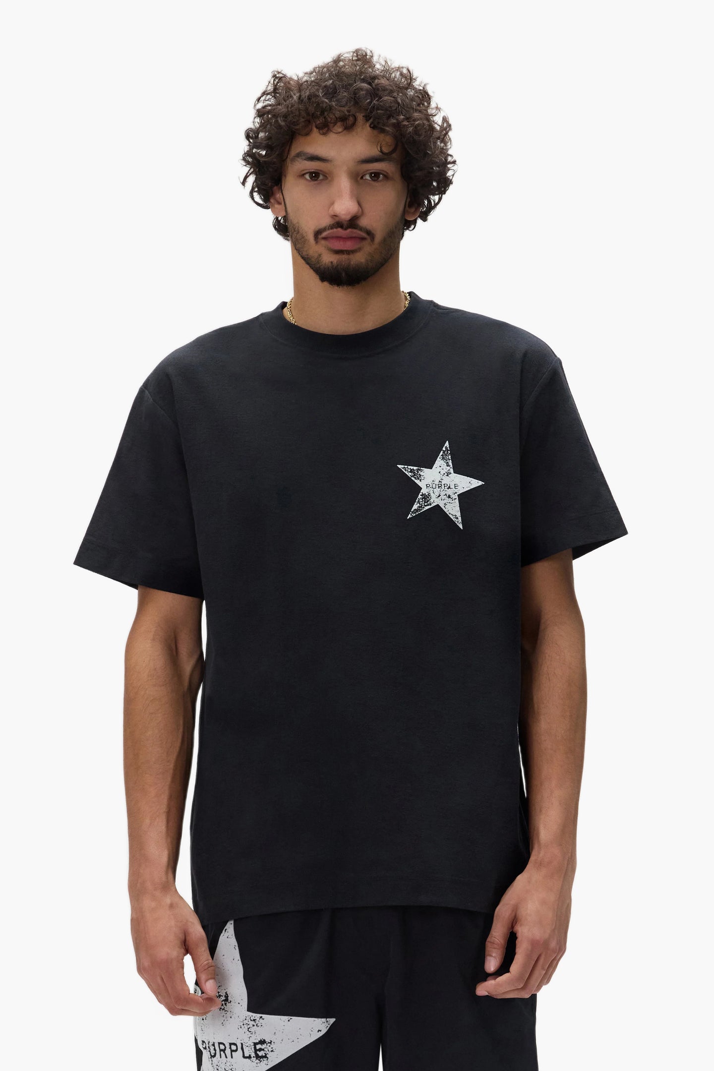 Purple Brand Men's Star Word Mark Short Set Black