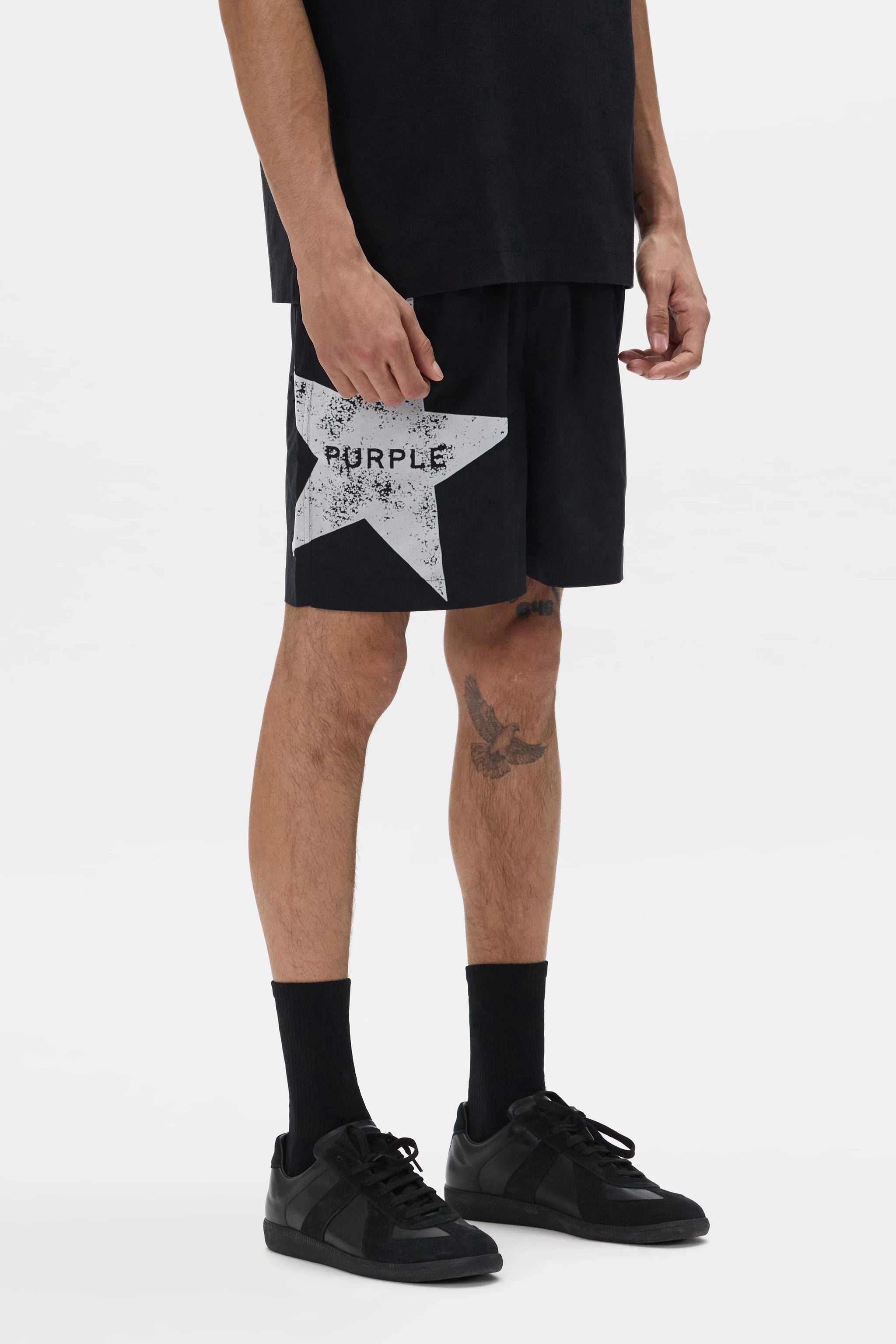 Purple Brand Men's Star Word Mark Short Set Black