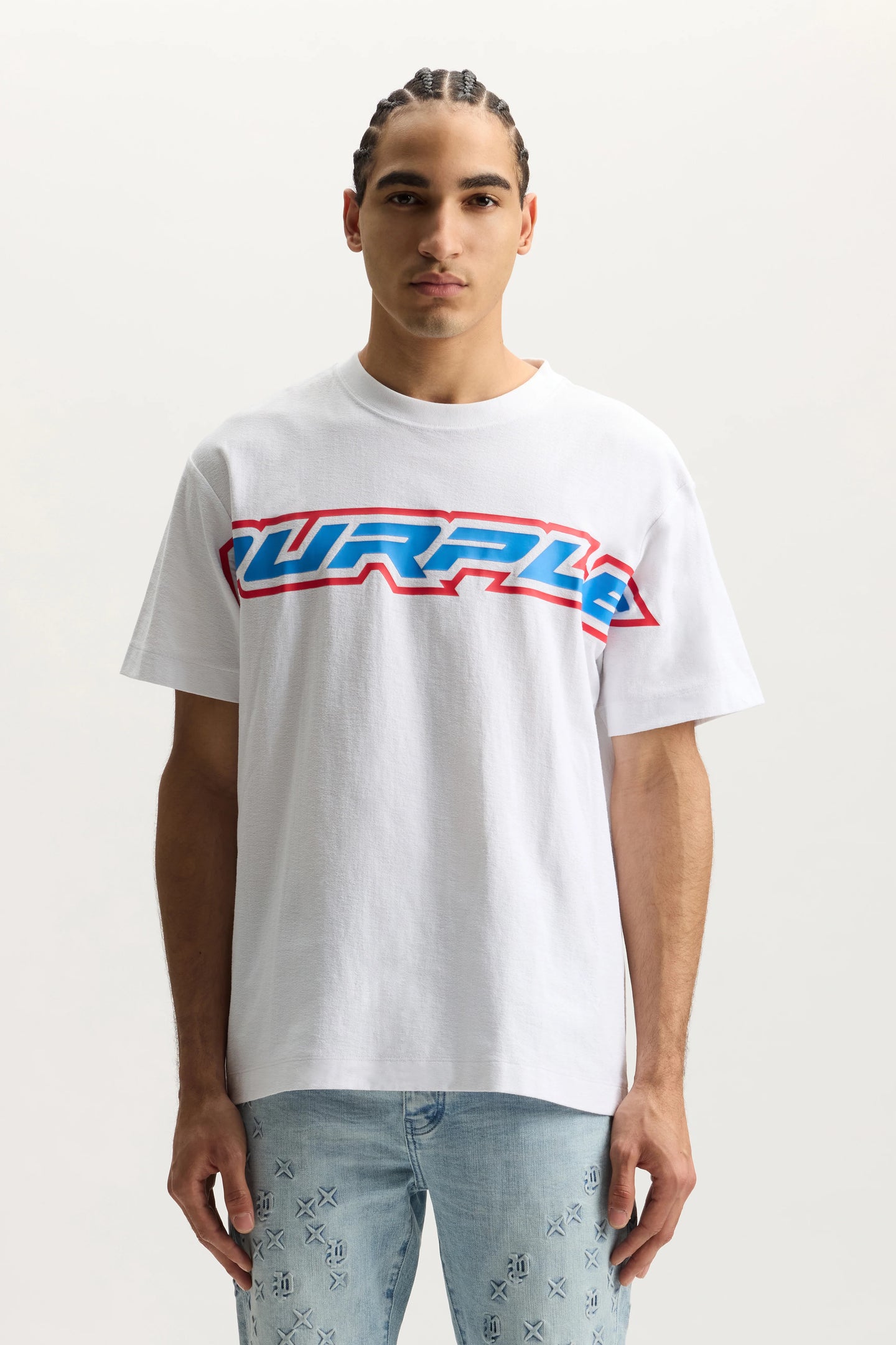 Purple Brand Turbo Type Tee White