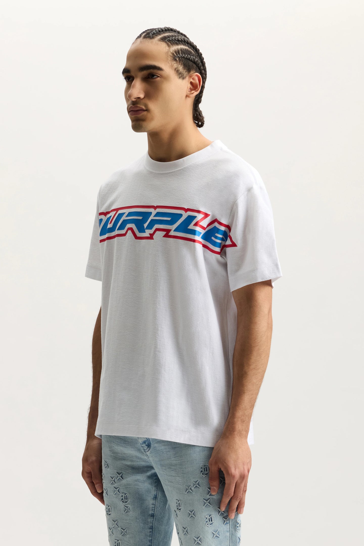 Purple Brand Turbo Type Tee White