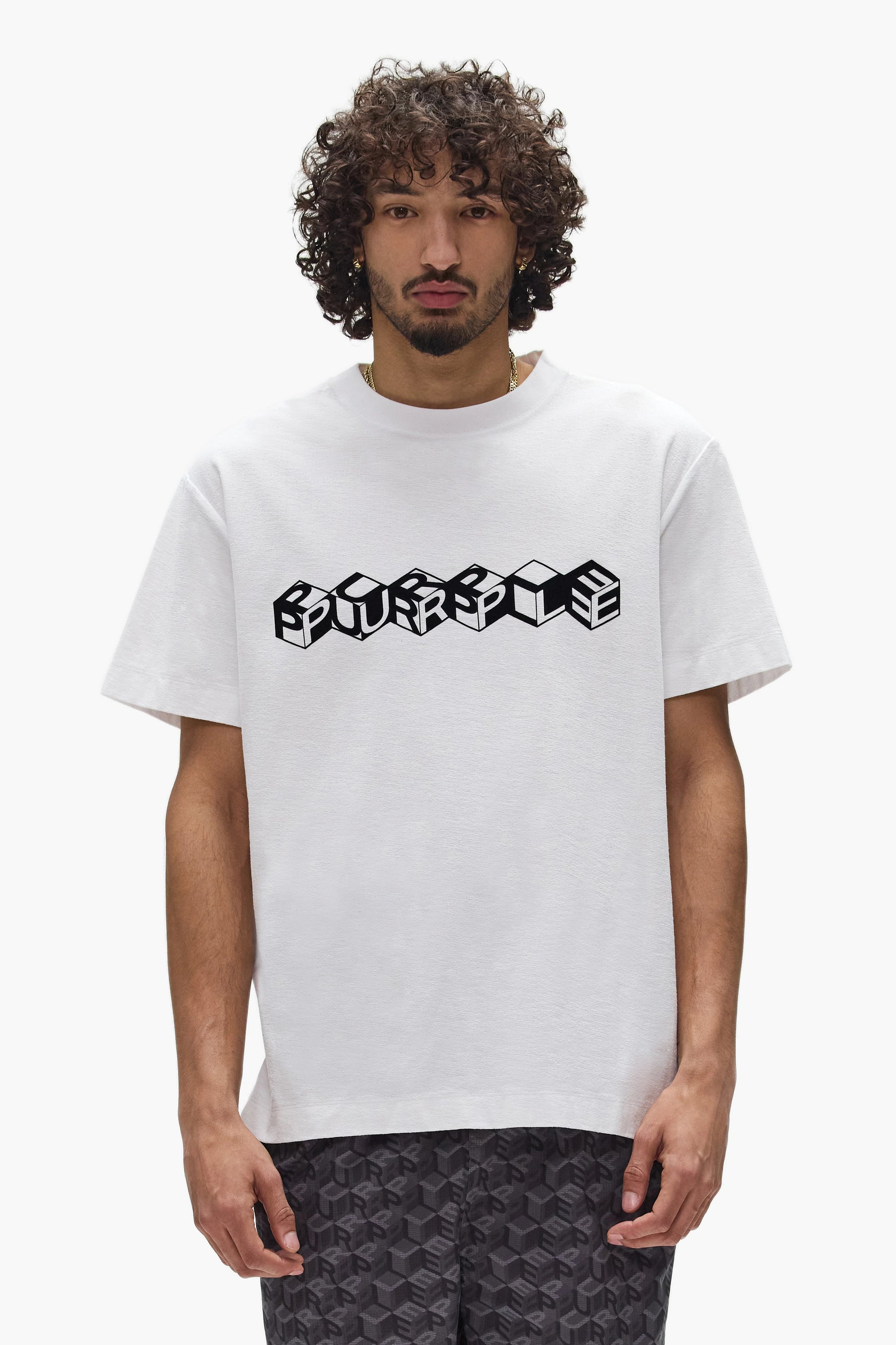 Purple Brand Cube Tee White
