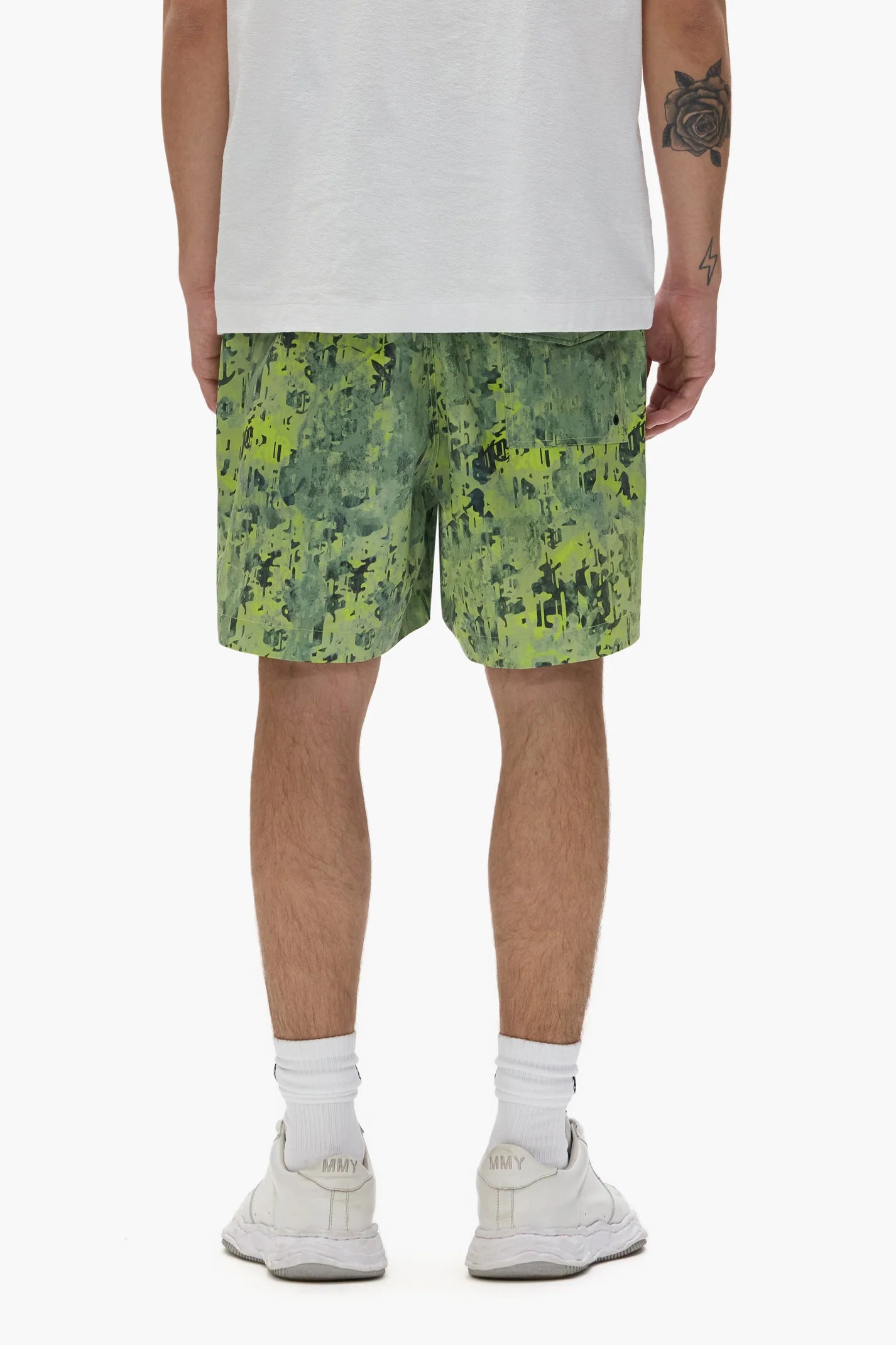 Purple brand Worn Gothic Camo round shorts multi