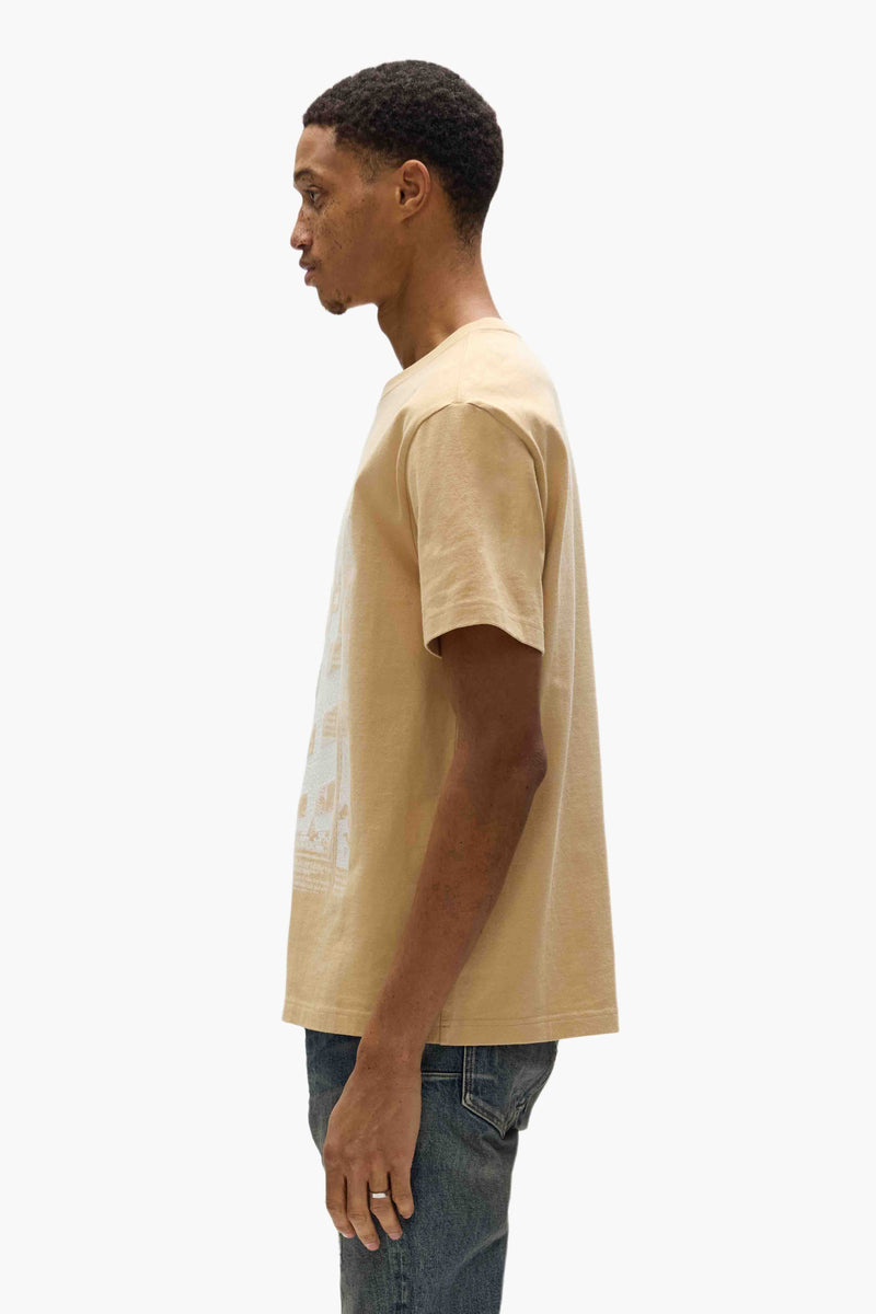 Purple Brand Men's Newsprint Tee Beige