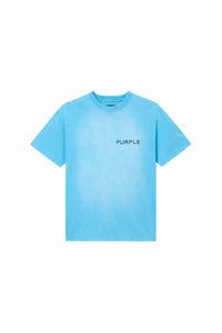 Purple Brand Wordmark Dupe Tee Cyan Blue