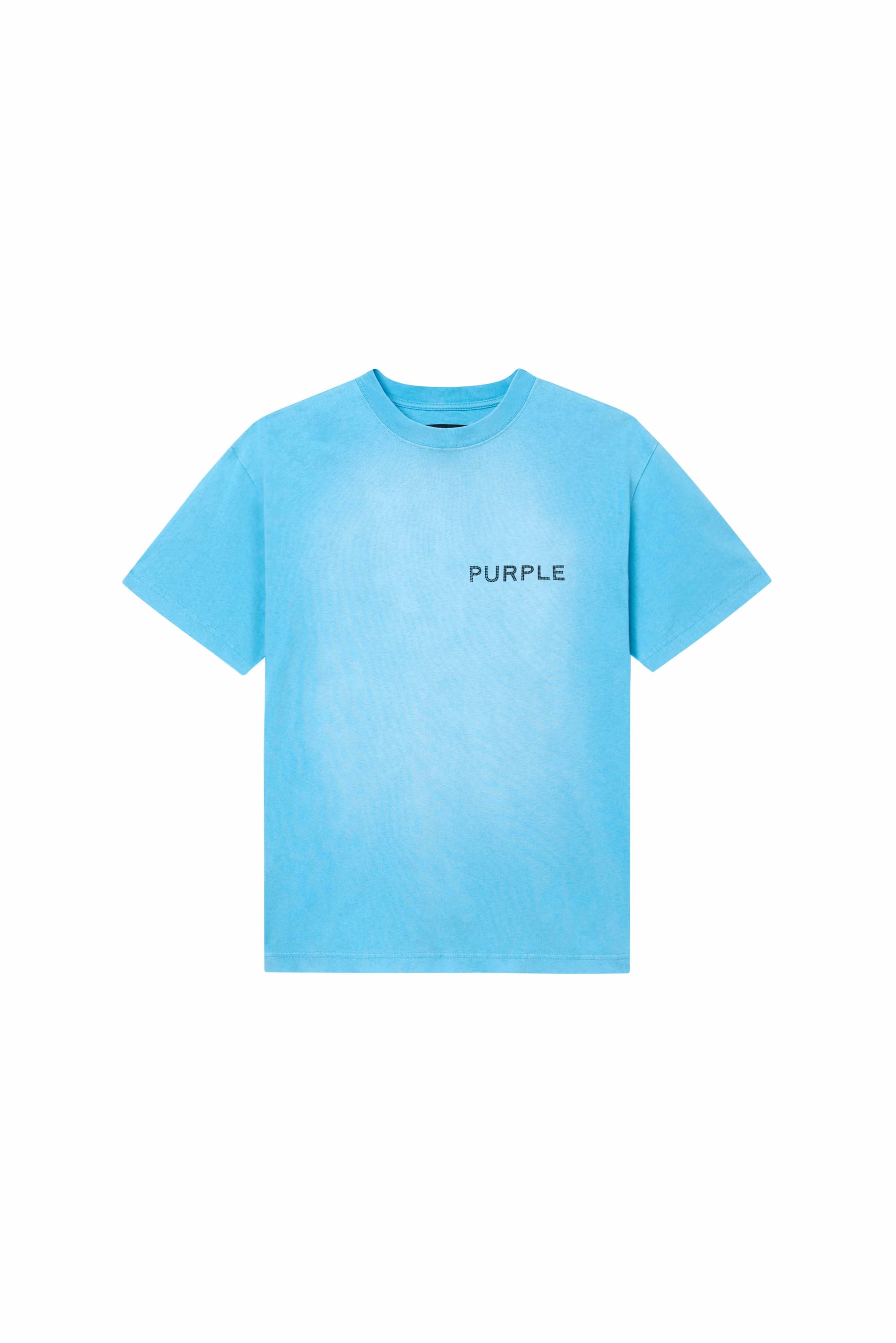 Purple Brand Wordmark Dupe Tee Cyan Blue