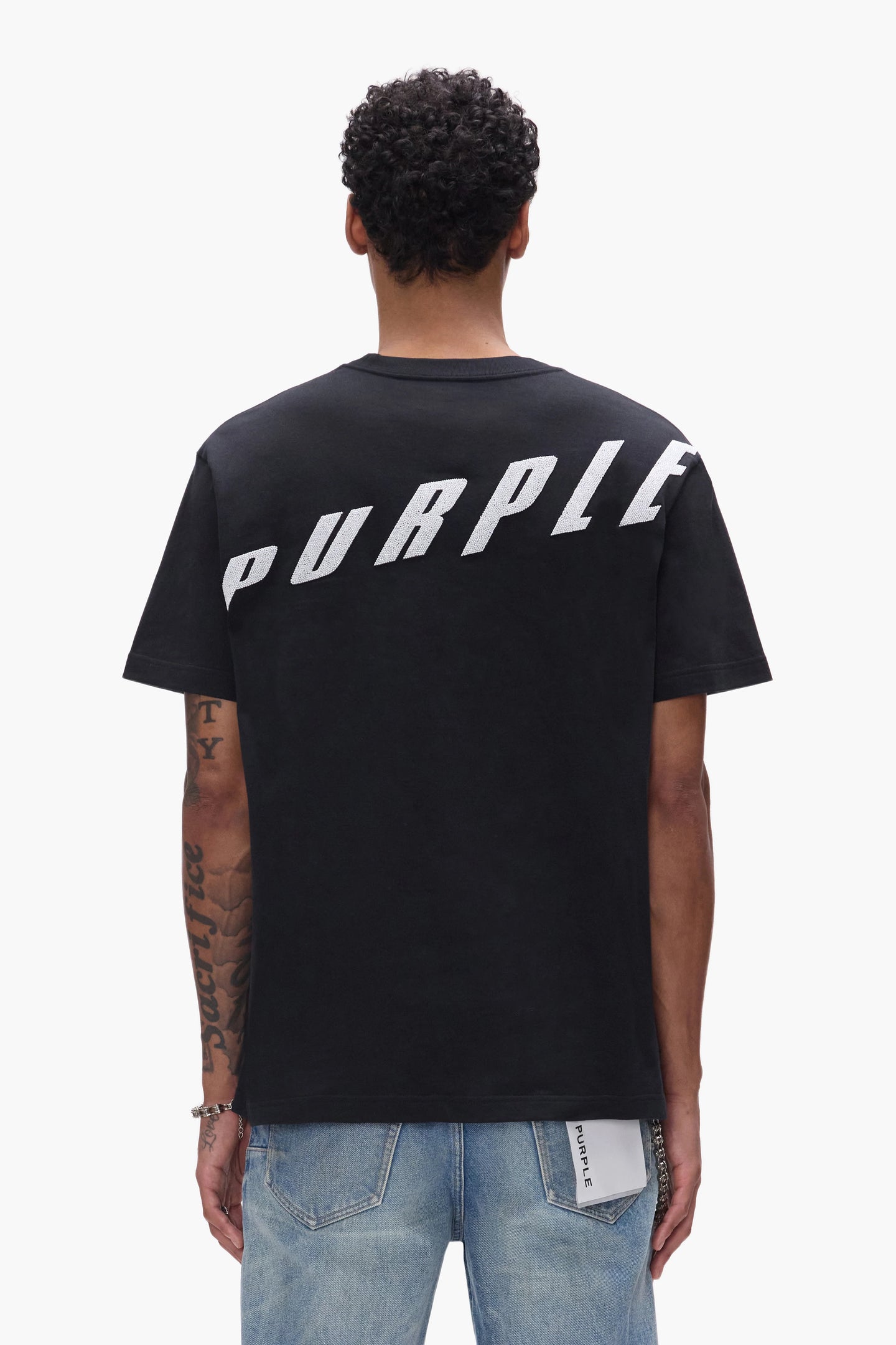 Purple Brand Ascending Wordmark Tee Black