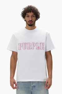 Purple Brand Wordmark Tee White
