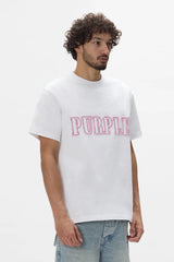 Purple Brand Wordmark Tee White