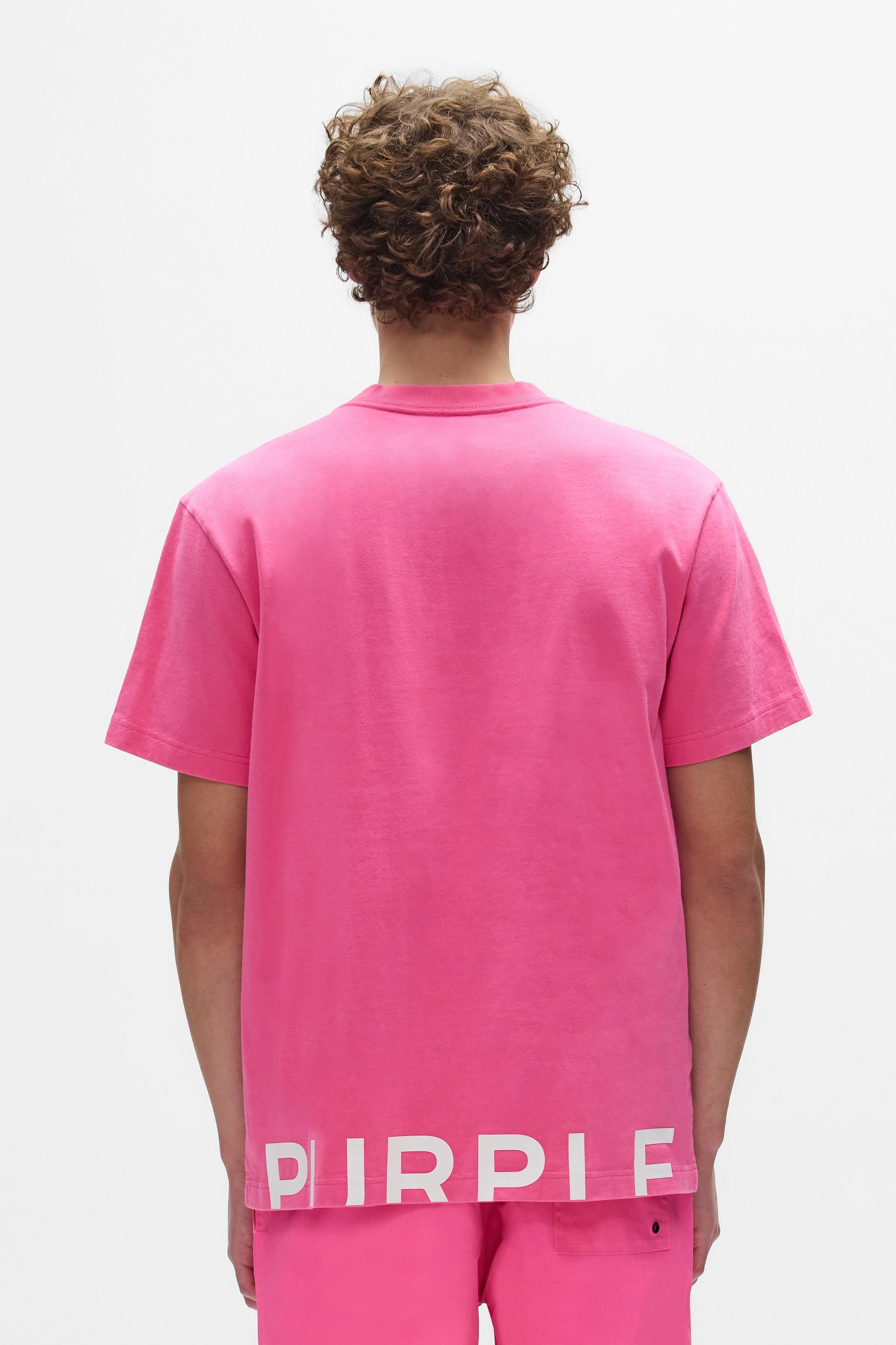 Purple Brand Wordmark Cut Tee Pink